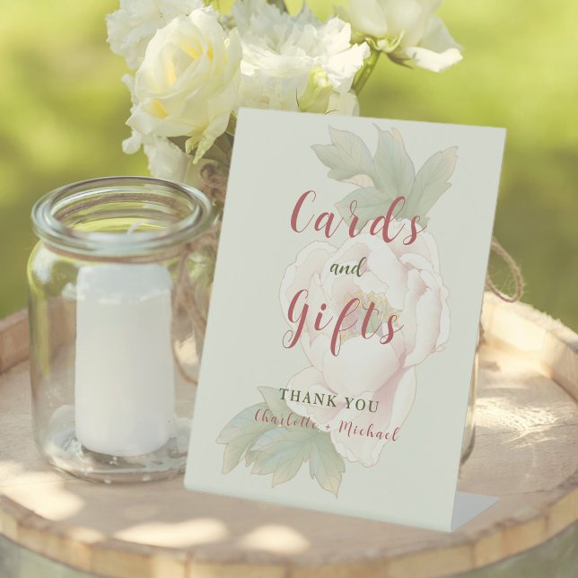 Sage and Blush Pink Floral Cards & Gifts Sign (Creator Uploaded)