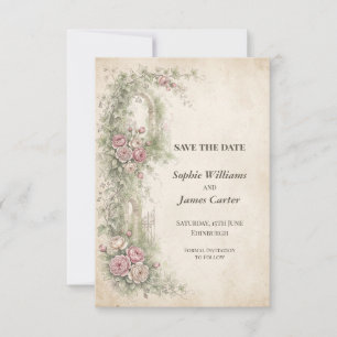 Sage and English Rose & Ivy Tudor Renaissance Save The Date