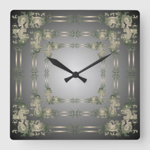 Sage and Grey Decorative Border Wall Clock