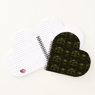 Sage and Hunter Green Cone Flower Pattern Notebook