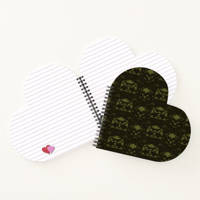 Sage and Hunter Green Cone Flower Pattern Notebook (Inside)