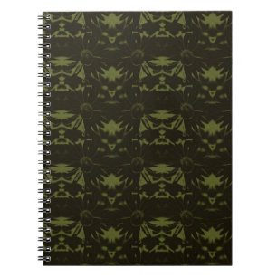 Sage and Hunter Green Cone Flower Pattern Notebook