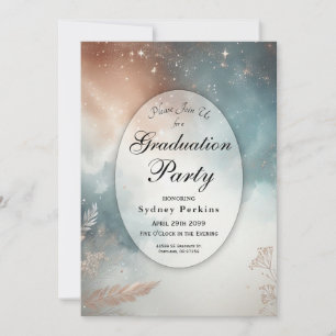 Sage and Terracotta Stardust Skies Graduation Invitation