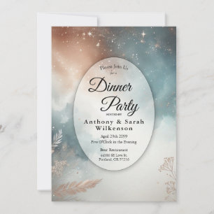 Sage and Terracotta Stardust Skies Restaurant Invitation
