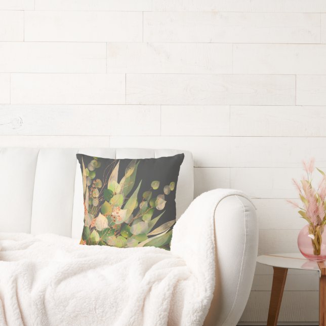 SAGE APRICOT CHARCOAL BOTANICAL PILLOW  (Couch)