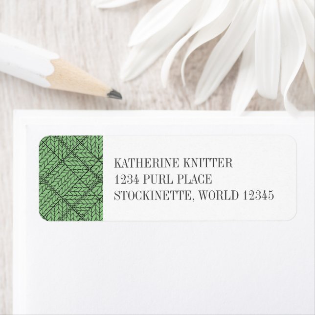 SAGE ARGYLE KNIT Return Address Labels  (Insitu)