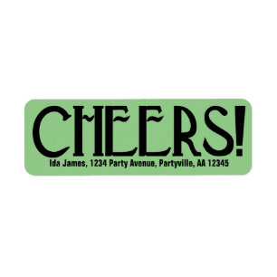 Sage Art Deco Cheers Address Return Address Label
