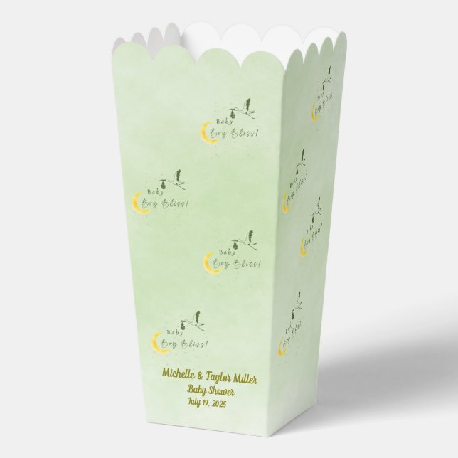 Sage Baby Boy Bliss: Stork Special Delivery Favour Box (Front)