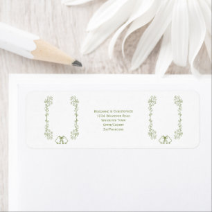 Sage Bells Scrollwork Wedding Return Address Return Address Label