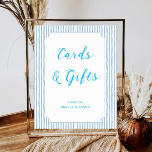 Sage Blue Cards and Gifts Wedding Bridal Shower Poster
