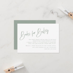 Sage Blue/Green Baby Shower Books for Baby Card