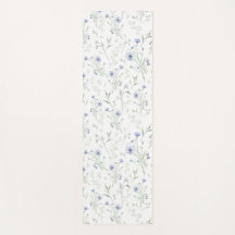 Sage Blue Watercolor Wildflower Monogram Name