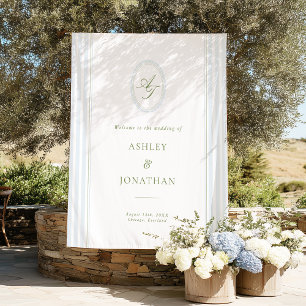 Sage & Blue Wedding Backdrop Tapestry