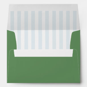 Sage Blue & White Stripes Retro Wedding Envelope