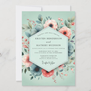 Sage Blush Painterly Wedding Invitation