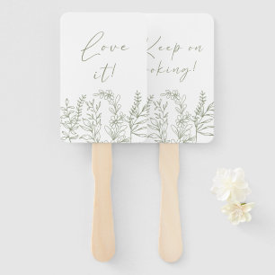 Sage Boho Flower Say Yes To The Dress Hand Fan
