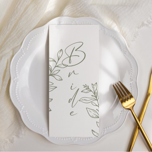 Sage Boho Flower Simple Reserved Seating Menu (Creator Uploaded)