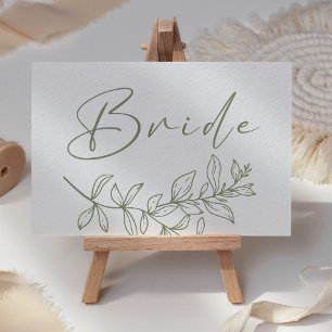 Sage Boho Flower Wedding Reserved Place Card