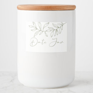 Sage Boho Flowers Date Night Jar Food Label