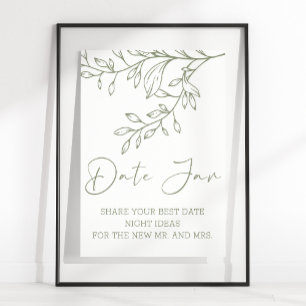 Sage Boho Flowers Date Night Poster