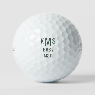 Sage Bold Font Best Man Monogram Titleist Pro V1 Golf Balls