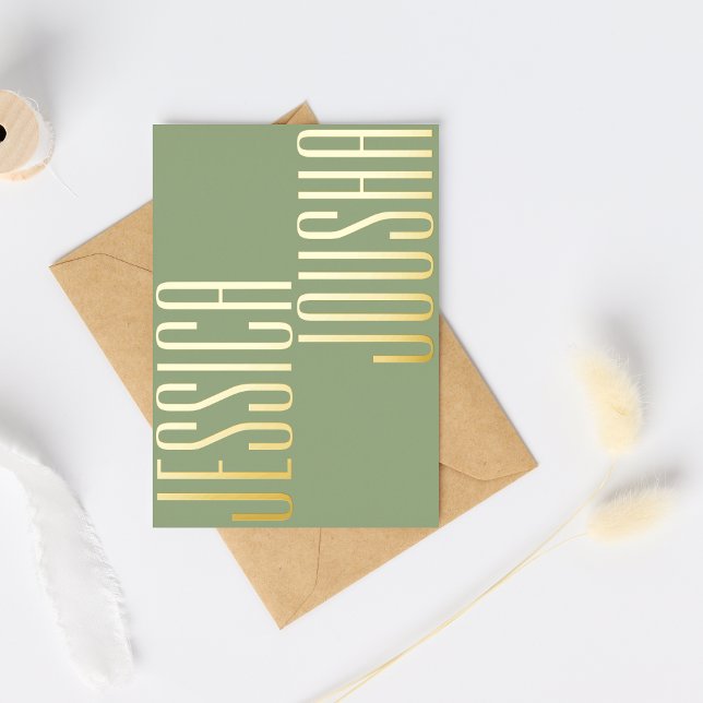 Sage Bold Names Script Ultra Modern Wedding Golden (Creator Uploaded)