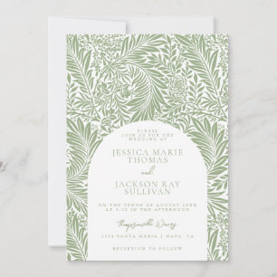 Sage Botanical and Floral Wedding Invitation