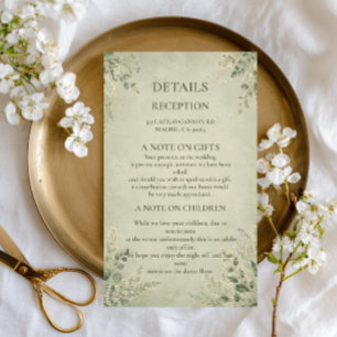 Sage Botanical Elegant Enclosure Card