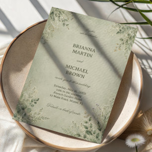 Sage Botanical Elegant Invitation