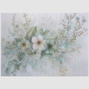 Sage Botanical Paper Collage For Decoupage