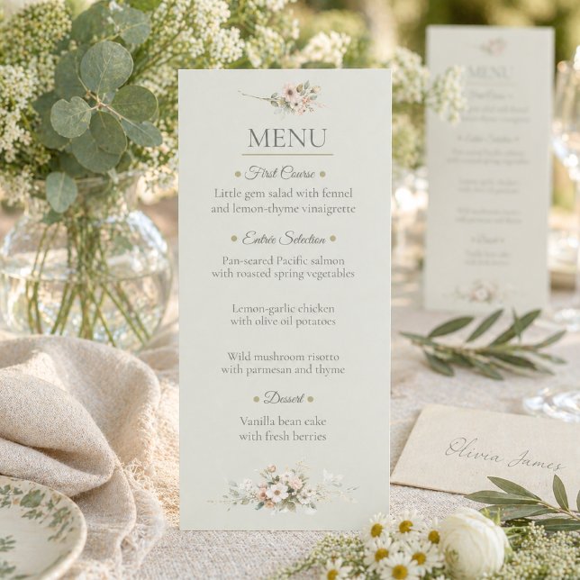 Sage Botanical Wedding Menu Card (Creator Uploaded)
