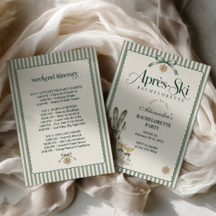 Sage Bow Après-Ski Bachelorette Invitation