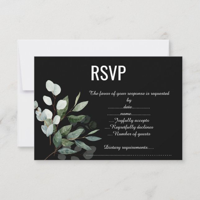 SAGE BRANCH BLACK RESPONSE CARD (Front)