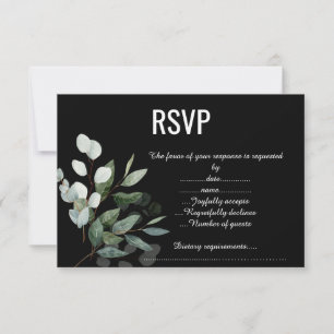 SAGE BRANCH BLACK RESPONSE CARD