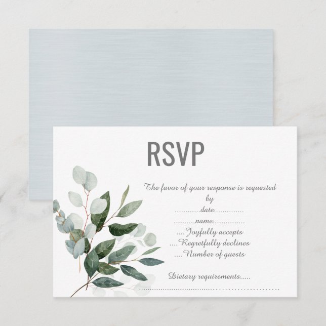 SAGE BRANCH WHITE RESPONSE CARD (Front/Back)
