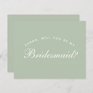 Sage Bridesmaid Proposal Budget Green White Script
