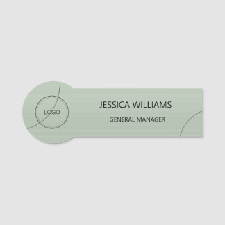 Sage Bronze Custom Logo Name Tag Template