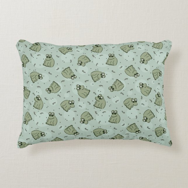 Sage Bubble Frogs - laurel green kids pattern. Decorative Cushion (Front)