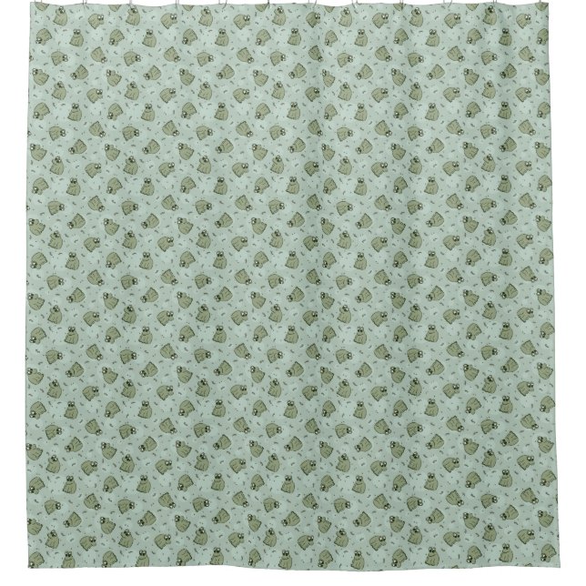 Sage Bubble Frogs - laurel green kids pattern. Shower Curtain (Front)