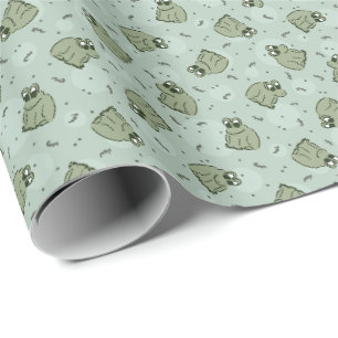 Sage Bubble Frogs - laurel green kids pattern. Wrapping Paper