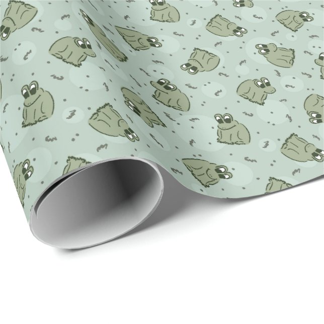 Sage Bubble Frogs - laurel green kids pattern. Wrapping Paper (Roll Corner)