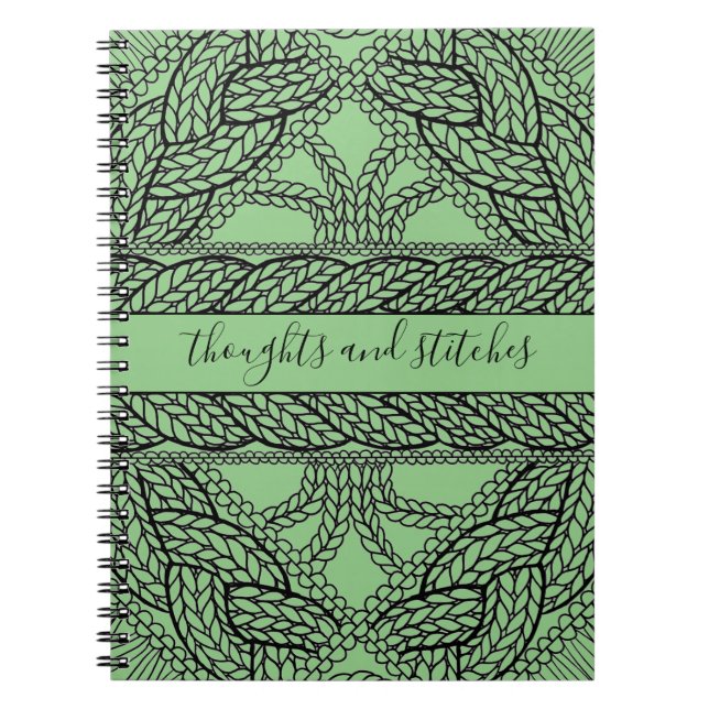 SAGE CABLE KNIT 6.5x8.75 Notebook + Text  (Front)
