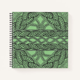 SAGE CABLE KNIT 8.5x8.5 Spiral Notebook