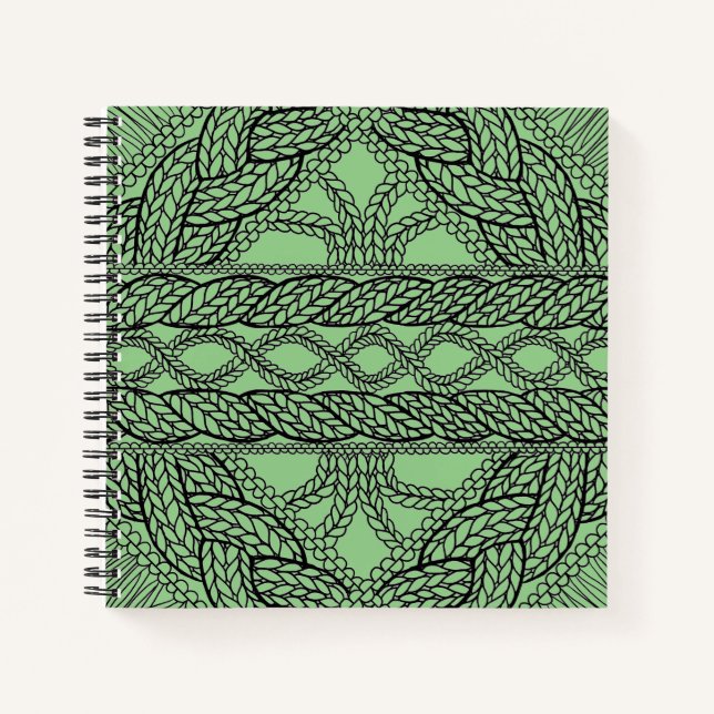 SAGE CABLE KNIT 8.5x8.5 Spiral Notebook (Front)