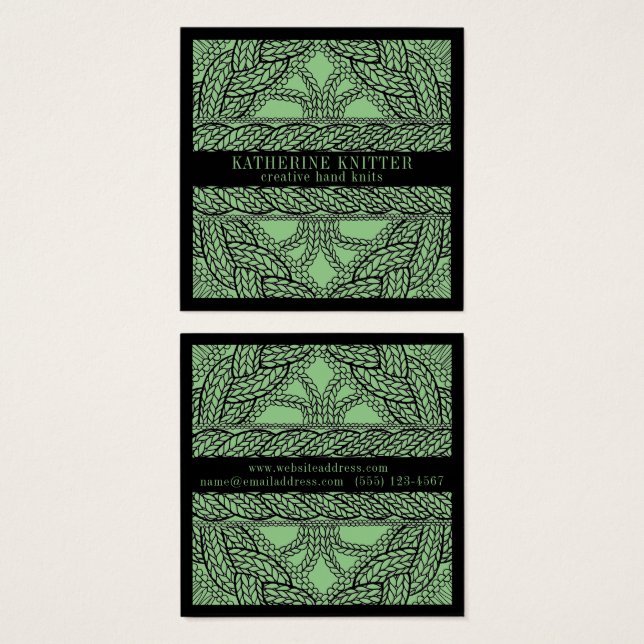 SAGE CABLE KNIT Square Business Card II (Front & Back)