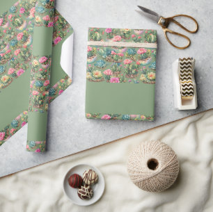 Sage Cactus Succulent Wrapping Paper