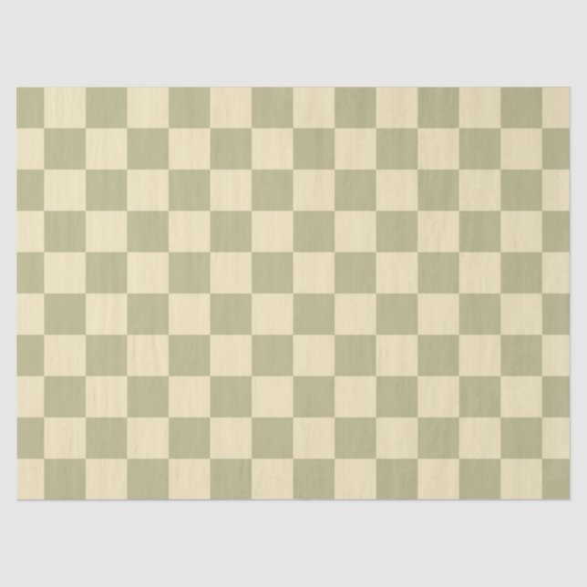 Sage Chequerboard Tissue Paper (Front)