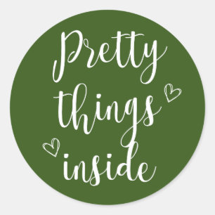 Sage Chic, Minimalist Pretty Things Inside Sticker