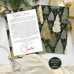 Sage Christmas Tree Pattern Letter From Santa Card<br><div class="desc">Sage Christmas Tree Pattern Letter From Santa.  Available digitally or printed. Easily personalise the words to your own requirements.</div>