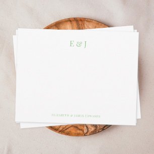 Sage Classic Elegant Couple Initials Personalised Card